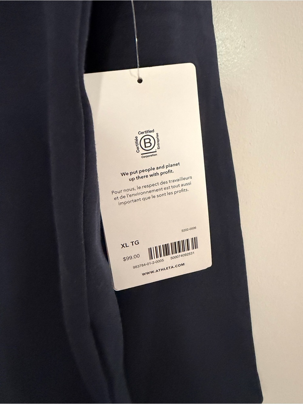 NWT Athleta Gallery Top 2.0 Tunic XL Navy Blue Layered High Low Long Sleeve Top - Picture 3 of 7